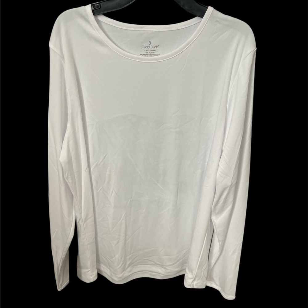 CUDDL DUDS Women's White Long Sleeve Top